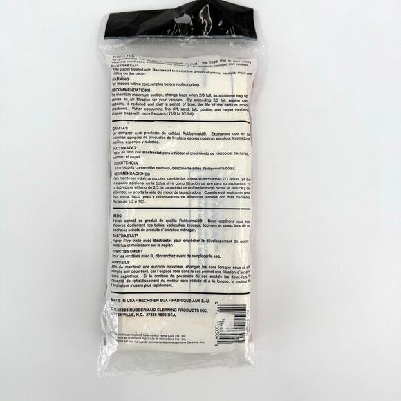 Rubbermaid EUREKA Style H 6 Vacuum Bags & 2 Filters New Old Stock 1995 - Picture 2 of 5